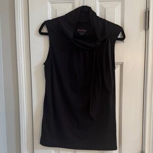 Lilly Pulitzer Black Sleeveless Top w/ Sash on Left Side of Neck